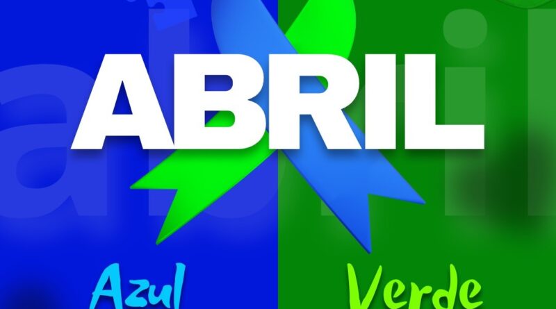 As campanhas Abril Verde e Azul em 2026 focam na saúde/segurança no trabalho (Verde) e na conscientização sobre o autismo (Azul).